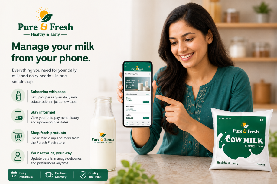Pure & Fresh customer mobile app